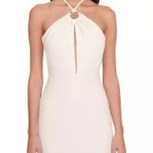 STAUD Abigail Crepe Halter Dress